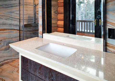 Отделка ванной комнаты мрамором Lafayette