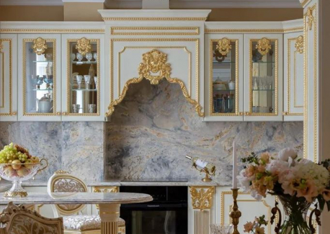 Мраморная столешница на кухне