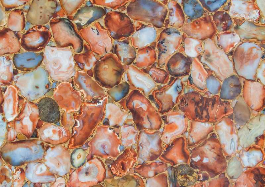 AGATE CEZANNE WITH GOLD INLAY