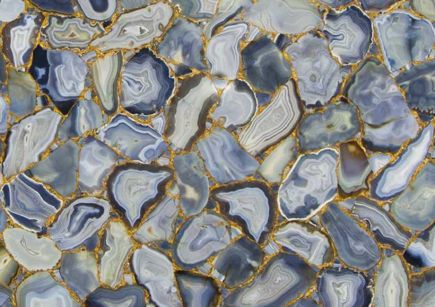 AGATE RUBANE WITH GOLD INLAY