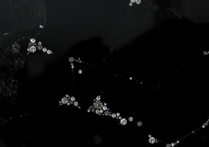 OBSIDIAN BLACK-GRAY WITH SVAROWSKY SPIDER WEB LAYOUT
