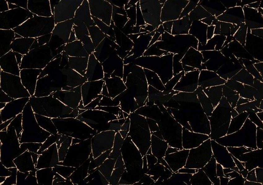 OBSIDIAN WITH GOLD INLAY